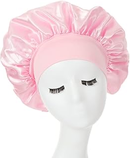 Hair Bonnet for Sleeping, Wide Elastic Band Satin Bonnet Silk Bonnet Sho...