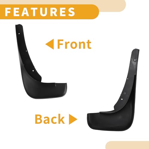 Image of Mud Flap Splash Guard - Car Front & Rear Side Mud Guards - for Volkswagen Golf 4 2003-2008 Plastic Black with Mount Accessories - 1 Set