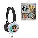 Lexibook Harry Potter Cuffie Stereo, Alimentazione a Misura di Bambino, Pieghevole e Regolabile, Bianco/Oro, HP015HPLXB