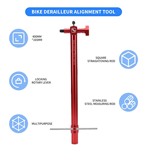 Elprico Bike Derailleur Alignment Tool, Aluminium Alloy Length 400mm High Precision Bike Chain Tool Truing Stand - Image 2