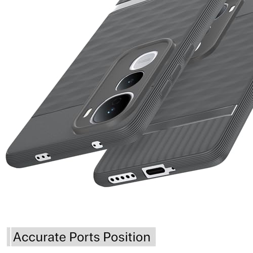 Image of Pikkme Back Cover for Vivo Y400 5G Soft Grip 3D Hexa Cube Texture Silicone Bumper Case (Grey)