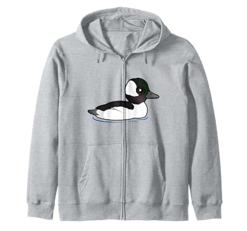 Cute Cartoon Bufflehead Duck Fun Birdorable Waterfowl Zip Hoodie