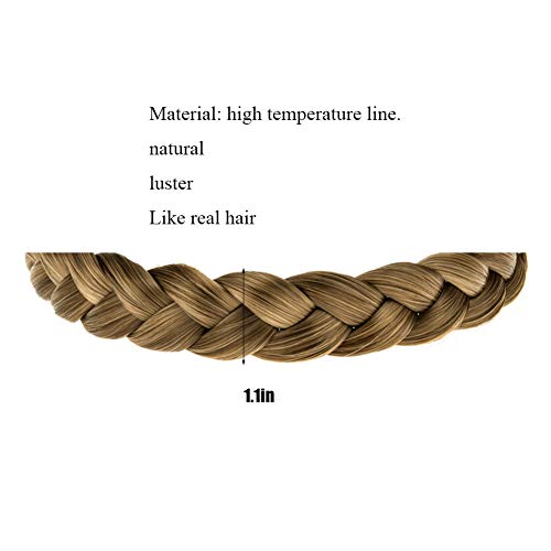 TOECWEGR braided hairband, 3 strands, synthetic hair, classic chunky elastic hairpiece, lady make-up headpiece (colour 9#26) - Image 2
