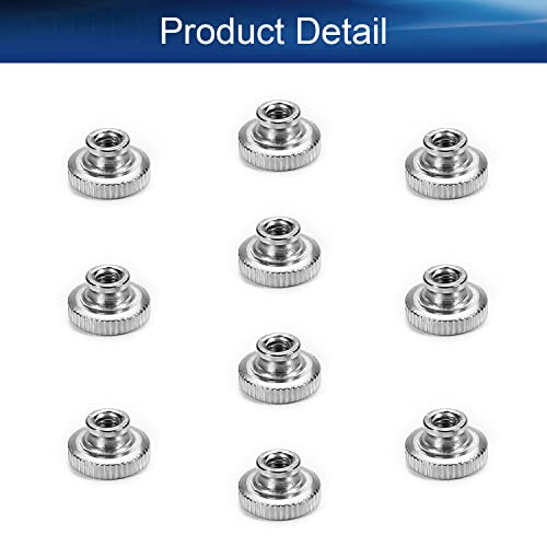 Yinpecly M3 Knurled Thumb Nuts With Collar Iron Knurled Thumb Nuts Round Knobs 3D Printers Parts Silver Tone 10Pcs #TOP3