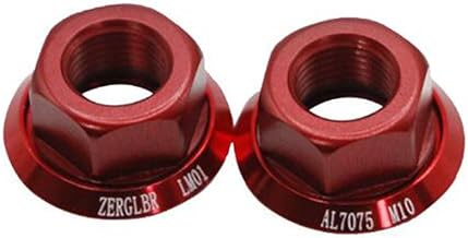 2pcs Bicycle Wheel Hub Axle Nut 7075 Aluminum Alloy M10*P1.0 Bolt Screw Nuts for Front and Rear Bike Wheels