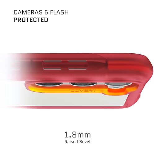 Image of Ghostek Covert Galaxy S23 Plus Clear Phone Case with Military Grade Shockproof Protection, Non-Slip Grip, Protective Silicone Cover Designed for 2023 Samsung Galaxy S23+ (6.6 inch) (Red)