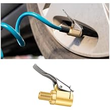 GLSOWEE Brass Tire Air Chuck with Clip Adapter, Portable No Leakage Air Chuck, Locking Tire Inflator Thread Nozzle Adapter Compressor Pump Connect Accessories Tool for Vehicle
