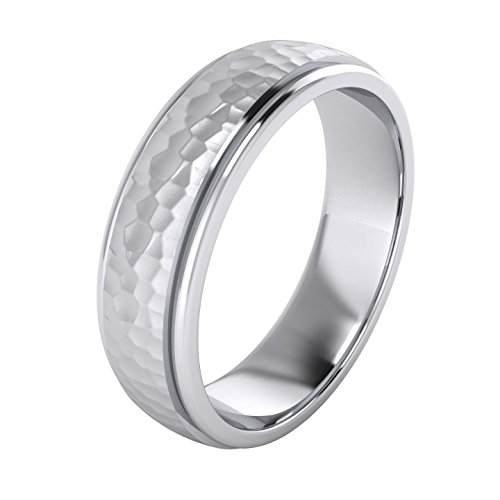 Alliance de mariage argent massif 8mm anneau anti rayures aux bords relevés et polis