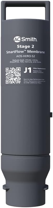 AO Smith Reverse Osmosis Water Filter Membrane Replacement – Replacement for AOS-HERO RO Filtration Systems – Filters to Reduce Chlorine & Other Contaminants from Drinking Water – AOS-HERO-S2