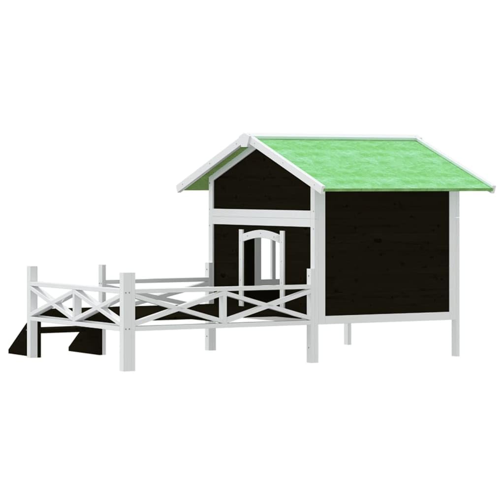 Domek dla psa drewno sosnowe szare 159 x 120 x 88,5 cm