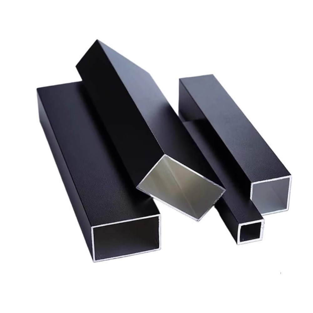 Perfil de tubo cuadrado de aluminio negro de 495 mm, ancho de 8-20 mm, tubo ligero de aleación de metal AL for marc0s de puertas.(20x70x2mm)