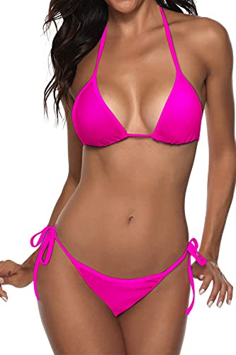 Image of Women Two Piece Swimsuit Sexy Swimwear Halter String Triangle Bikini Sets