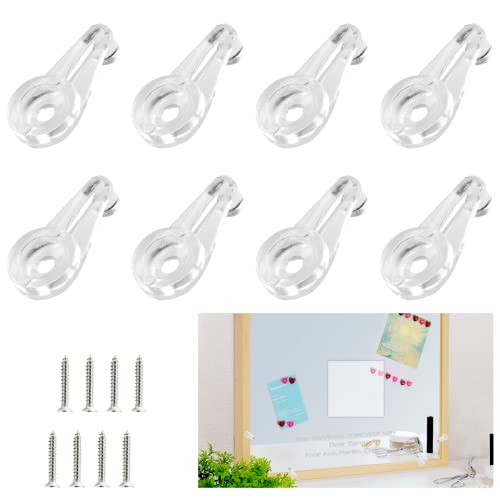 Qjaiune 20 Pack Glass Window Clips Clear Retainer Clips, Glass Door Holder Cabinet Panel Bracket Screen Fixing Clips, Glass Door Retainer Kit Mirror Hanging Hardware For Vanity Mirror Window Screen #TOP18