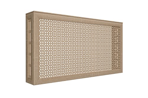 HEXIM Cubreradiadores MDF & HDF - Cubreradiadores decorativos en diferentes tamaños y diseños - (Juego completo Damasco Roble Sonoma - 90x60cm)