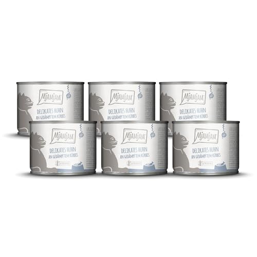 MjAMjAM - Premium Nassfutter für Katzen - delikates Huhn an gedämpftem Kürbis, 6er Pack (6 x 200g), getreidefrei mit extra viel Fleisch – Ansicht 1