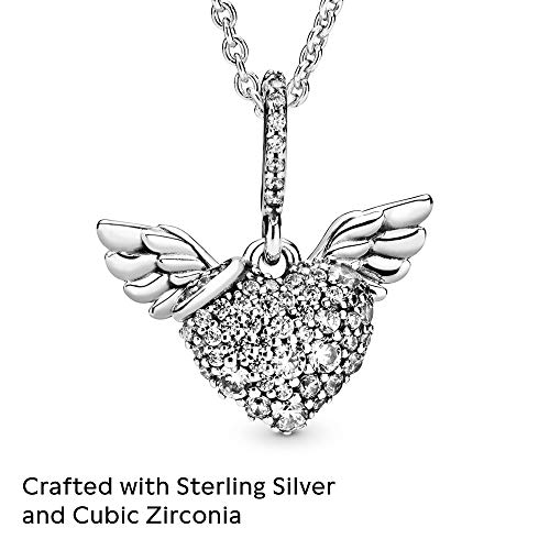 PANDORA Pave Heart & Angel Wings, Clear CZ4