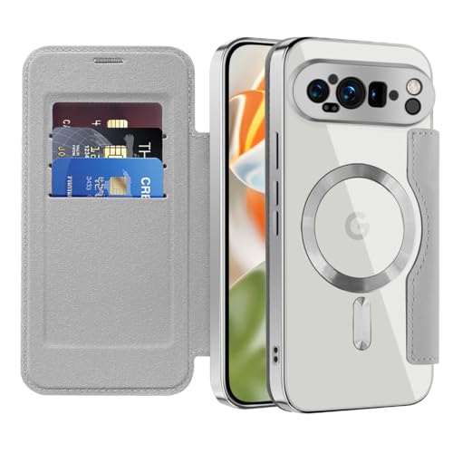 Étui à rabat pour Google Pixel 9 Pro XL en cuir avec porte-carte