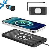 Wireless Charging Pad for Car REESTECQI 15W Qi Wireless Car Charger Pad Type C Wireless Charger Mat Non Slip Pad with PD20W Car Charger for Airpods iPhone 14/13/12/11 Samsung S22/S21/S20 (30CM Cable)