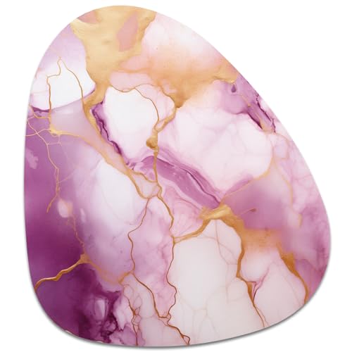Rimilak Small Mouse Pad 6 x 7 Inch, Irregular Mini Mouse Pad with Non-Slip Rubber Base, Waterproof Compact Mouse Mat for Laptop Computer Wireless Mouse Keyboard Home Office Travel, Purple God Marble