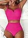 Herseas Popular Swimsuits Womens Summer Beach Essentials Clothes 2026 Fashion Bikini Sets High Rise Full Coverage Ruched Bathing Suit 2 Piece Swimwear Hot Pink Medium