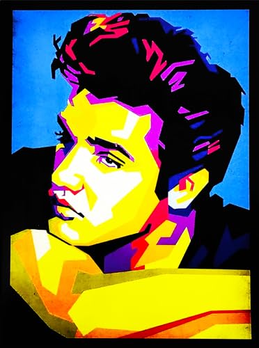 KUSTOM ART Póster decorativo de pared Serie Pop Art Elvis Presley Impresión artística sobre papel Patinata 40 x 30 cm sin marco