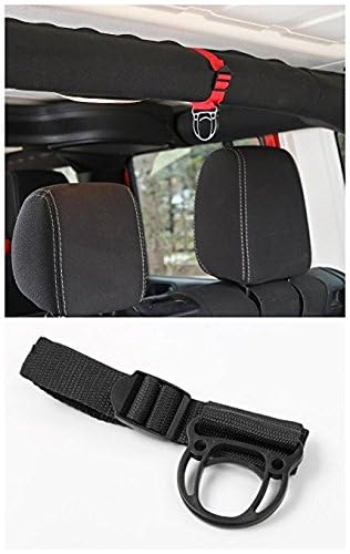 Highitem Roll Bar Coat Hook For Jeep Wrangler Jl Yj Tj Jk Jku Sports Sahara Freedom Rubicon X & Unlimited X 2/4 Door (Black) #TOP1