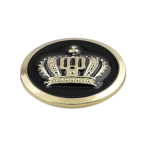 Image of 2 pcs Crown Car Emblem Colored Circular Car Emblem Sticker Car Window Bumper Car SUV Truck Motorcycle Sticker (Black&Gold)
