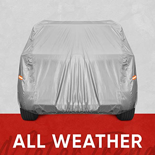 Image of Motor Trend Safeguard Heavy Duty Car Cover for Vans & SUVs - Car Tarp Waterproof All Weather SUV, Sun Protection, UV Rain Snow Winter, Outdoor Reflective - Up to 200 inch Length