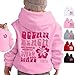 AIMAOMI Pink Palm Puff Sweatshirts for Kids Long Sleeve Letter Preppy Casual Graphic Hoodies Cute Oversized (Pink, 7-8 Years)