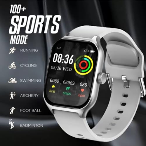 Image of H8 Pro Max Smartwatch with 1.83 inch HD Full Touch Display, Bluetooth Calling (BT 5.1), Heart Rate, SPO₂ & Blood Pressure Monitor, Multi Sports Modes(Gray)
