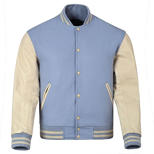 Image of Varsity Jacket Baseball Letterman Jacket- Wool and Leather Premium Quality Unisex Basketball Jacket