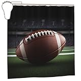OPSREY American Football Print Duschvorhang Badvorhang Wasserdicht Waschbar Für Home Badezimmer Dekor Mit 12 Haken 183 X 183 cm
