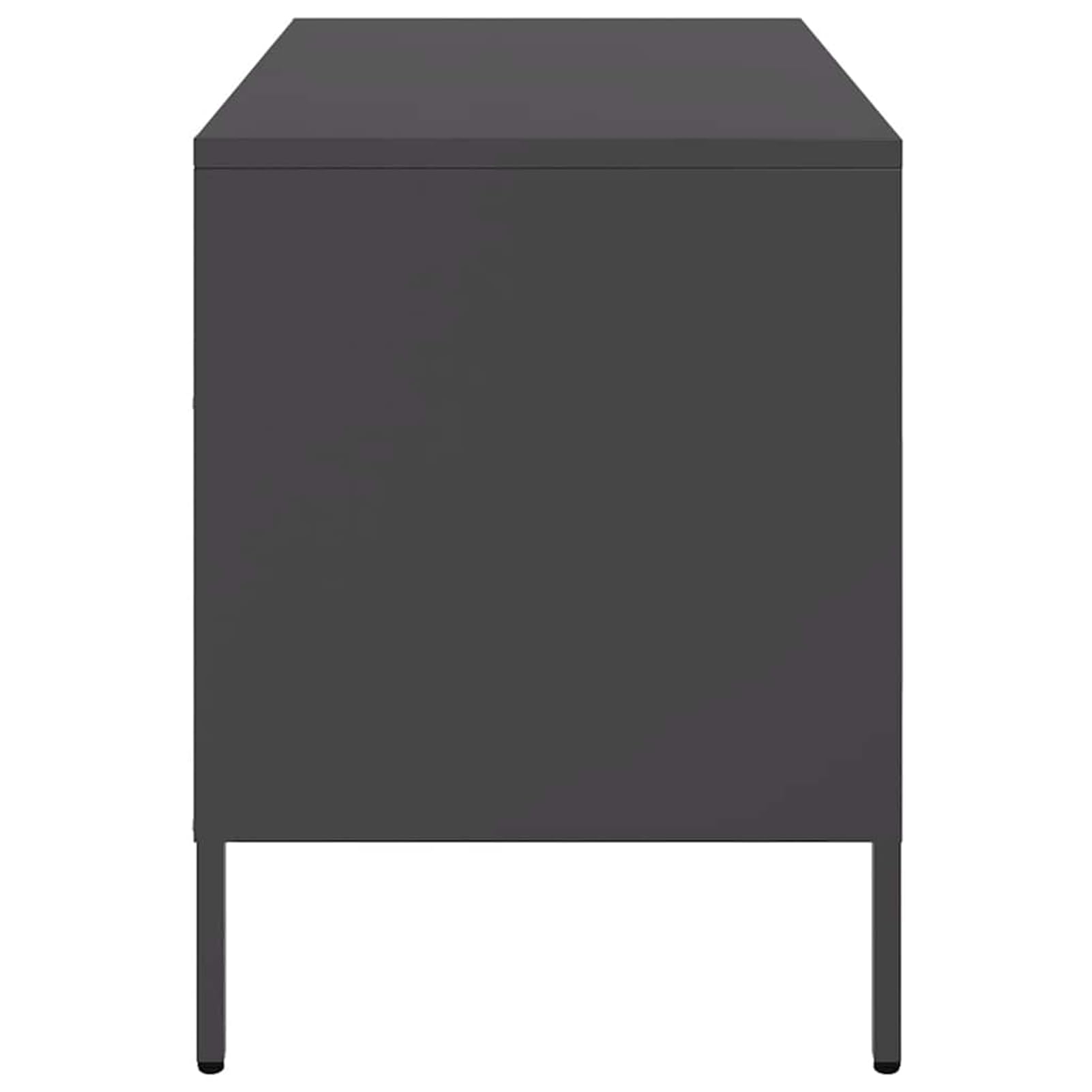 Szafki pod telewizor 2 szt. czarne ze stali walcowanej na zimno 68 x 39 x 50,5 cm z regulowanymi nóżkami do salonu i sypialni
