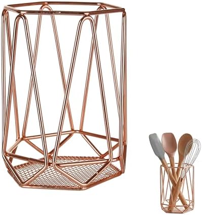 Premier Housewares Vertex Utensilienhalter, verkupfert, Kupfer, 12 x 12 x 16 cm