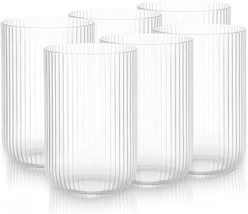 Jogo com 6 Copos Conjunto de Peças de Vidro Transparente, Linha 4...