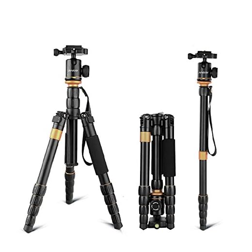 Trípode Cámara Réflex, Andoer Profesional Ajustable Trípode Monópode con Cabeza de Bola Ballhead de Cámara Videocamara Fotografía para Canon Nikon Sony Olympus Pentax Panasonic DSLR