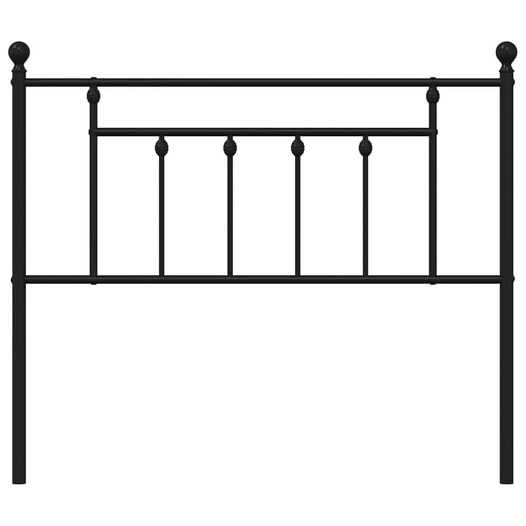 Testiera di ricambio in metallo verniciato a polvere, colore nero, 100 cm, resistente per telaio letto, schienale stabile, facile da montare