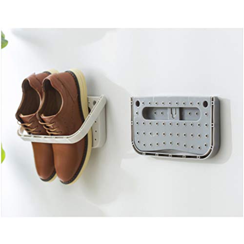 Cabilock 1Pc Shoes Mounted Foldable Plastic Practical Shelf Organizer Suction Cup Hook Shoes Storage Rack Slippers Suction Cup