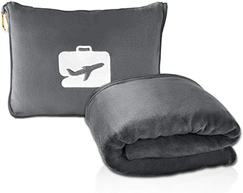 EverSnug Travel Blanket and Pillow - Ultra-Soft, Compact & Lightw...