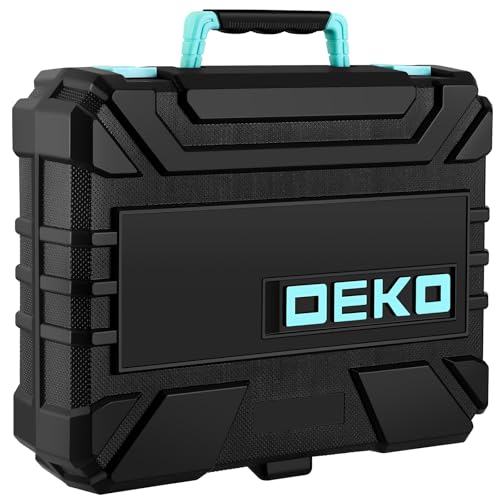 DEKOPRO Drill Set: Tool Set with 8V Cordless Drill, Home Tool Kit with Drill, Hand Tool Kits for Women 126 Piece, Turquoise
