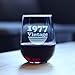 Bevvee Vintage 1977 Stemless Wine Glass - 49th Birthday Gifts for Women & Men Turning 49 - Bday Party Decor - Large 17 oz
