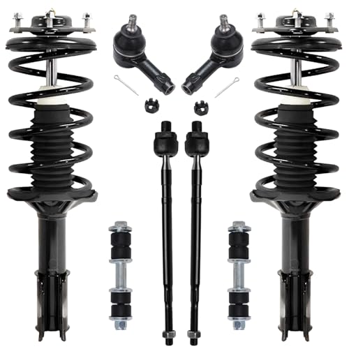 Image of Detroit Axle - Front 8pc Struts Kit for 02-05 Mitsubishi Lancer [ES Model], Struts & Coil Spring Sway Bar Links Tie Rod Ends 2002 2003 2004 2005 Replacement Suspension