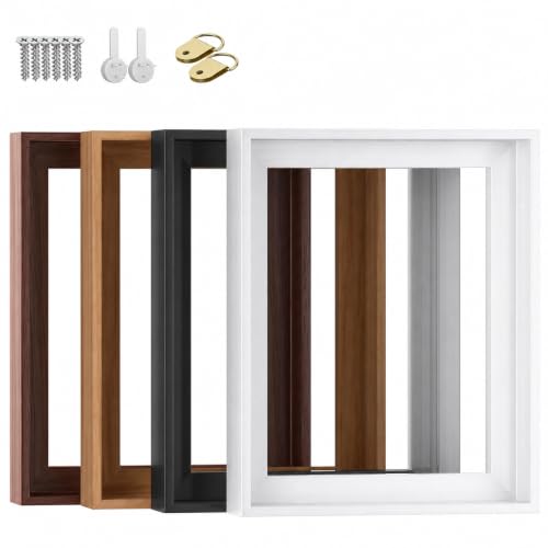 Image of Texas Art 20x32 Canvas Floater Frame, 1.25 inch Deep Wood Grain Texture Floating Picture Frame for Gallery Wrapped Canvas, white Modern Wall Decor for Home & Office, Fathers Gifts