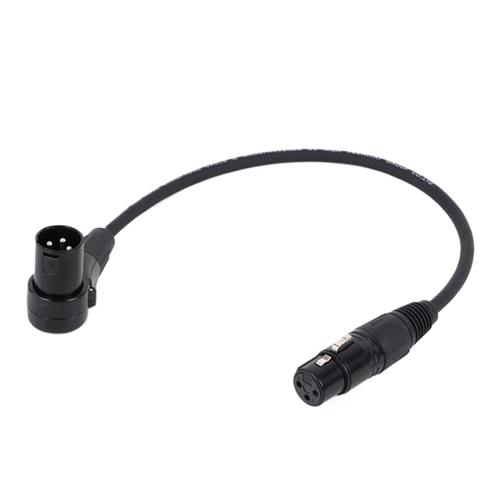 Kabel mikrofonowy XLR pod kątem prostym, 3 piny męski 90 stopni do kolorowego, zrównoważonego prostego kabla żeńskiego 0,3 M-15 M 1 szt. (czarny, 1,5 m)