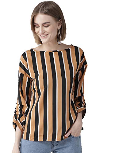 Image of Style Quotient Women Maroon & Navy Striped Top