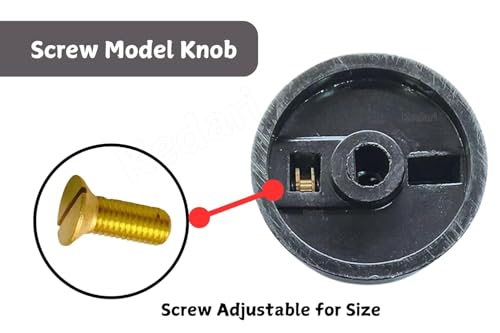 Image of Stove Knob Compatible with Stainless Steel Stove knobs| Soft Grip Screw Adjust Replacement Knob with Screw-Adjust functionality (Pack of 2 Units).