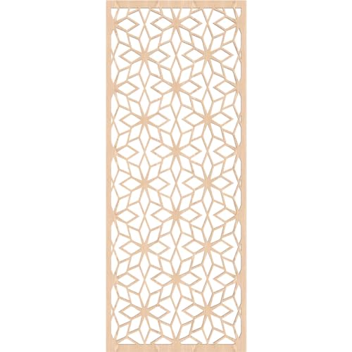 Image of 19 3 /8 inchW x 49 3 /8 inchH x 1 /4 inchT Lake Decorative Fretwork Wood Wall Panels, Red Oak