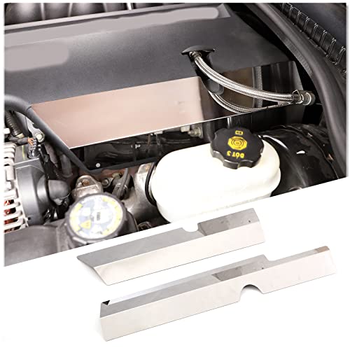 Image of Engine Bay Panel Cover for C6 Corvette 2005-2013, Stainless Steel Rear Engine Cover Guards Protector Splash Shield, Fuse Box Cover (Type E Engine Side Trim)