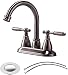 VESLA HOME Modern Stainless Steel Two Handle Bathroom Faucet, Brushed Nickel Bathroom Vanity Sink Faucet without Drain