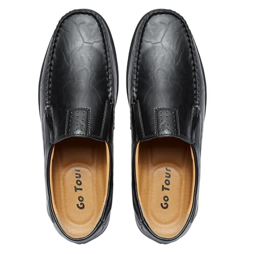 Image of Go Tour Men's Casual Leather Fashion Slip-on Loafers Shoes